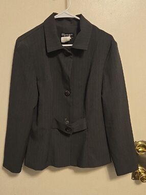 Women's Charcoal Pinstripe Blazer